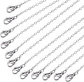 Wholesale 12 PCS Genuine Stainless Steel Cable Chain Necklace Chains Bulk for Jewelry Making (18 Inch(2MM))
