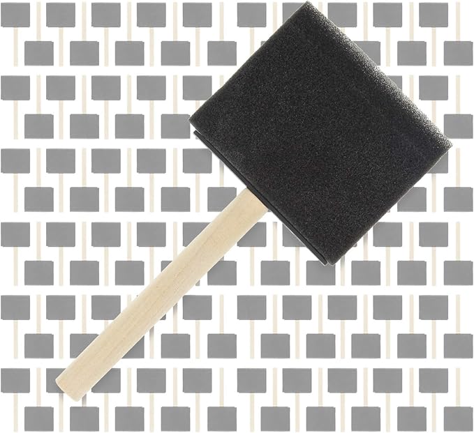 US Art Supply 3 inch Foam Sponge Wood Handle Paint Brush Set (Full Case of 360 Brushes) - Lightweight, Durable and Great for Acrylics, Stains, Varnishes, Crafts, Art