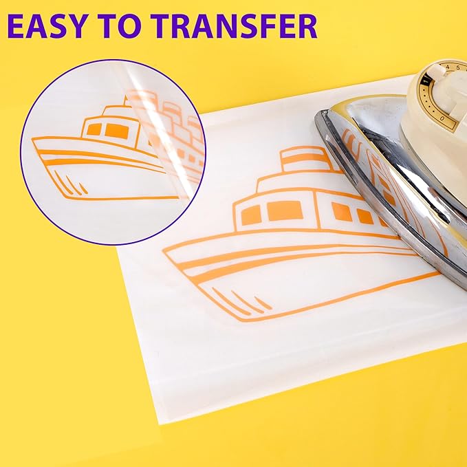 RENLITONG Yellow Orange Iron on Vinyl 12Inch by 50ft Roll HTV Heat Transfer Vinyl for T-Shirt HTV Rolls for All Cutter Machine - Easy to Cut & Weed for Heat Transfer Design