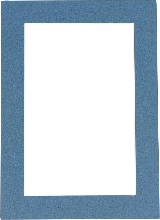 11x14 Mat for 8.5x11 Photo - Precut Steel Blue Picture Matboard for Frames Measuring 11 x 14 Inches - Bevel Cut Matte to Display Art 8.5 x 11 Inches - Acid Free ONE MAT with Backing Board & Clear Bag