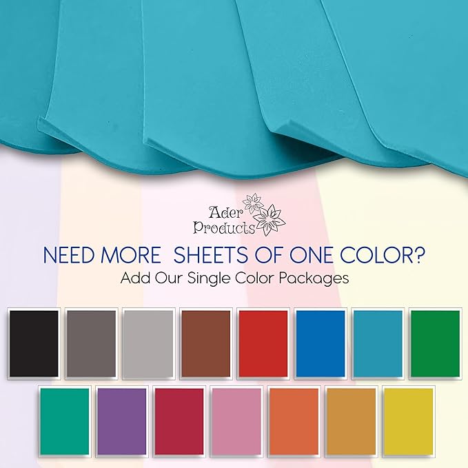 Light Blue EVA Foam Sheets for Crafts, 9 x 12 Inch, 2mm Thickness – Ideal for DIY Arts and Crafts, Foam Paper for Kids, Cosplay and Costumes - 15 Pack