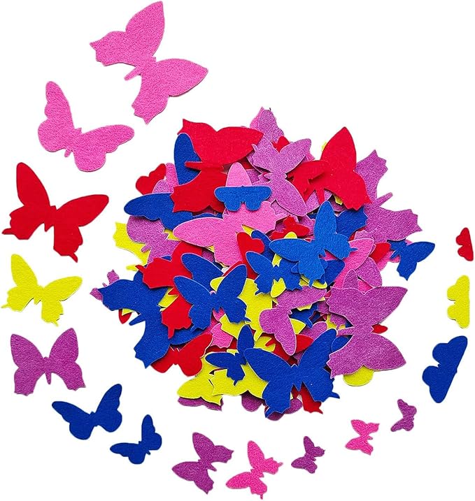Jtnohx Butterfly Stickers, Felt Stickers for Kids, Felt Butterfly for Crafts, Craft Supplies for Scrapbooking 145pcs 1" to 3" Size
