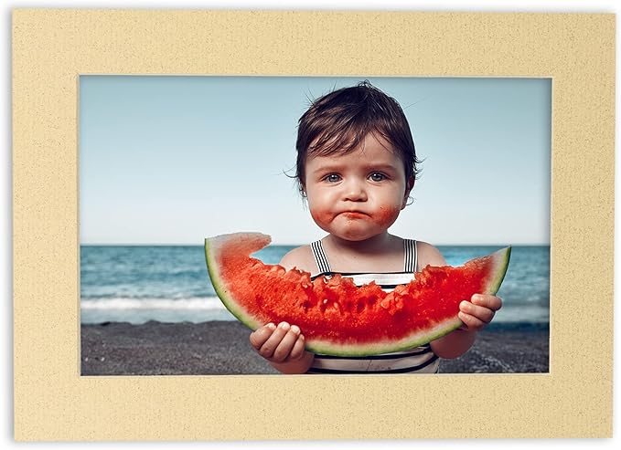 8.5x11 Mat Bevel Cut for 7x9 Photos - Acid Free Tan Precut Matboard With Backing Board and Crystal Clear, Self Seal Photo Mat Bag - For Pictures, Photos, Framing - 4-ply Thickness