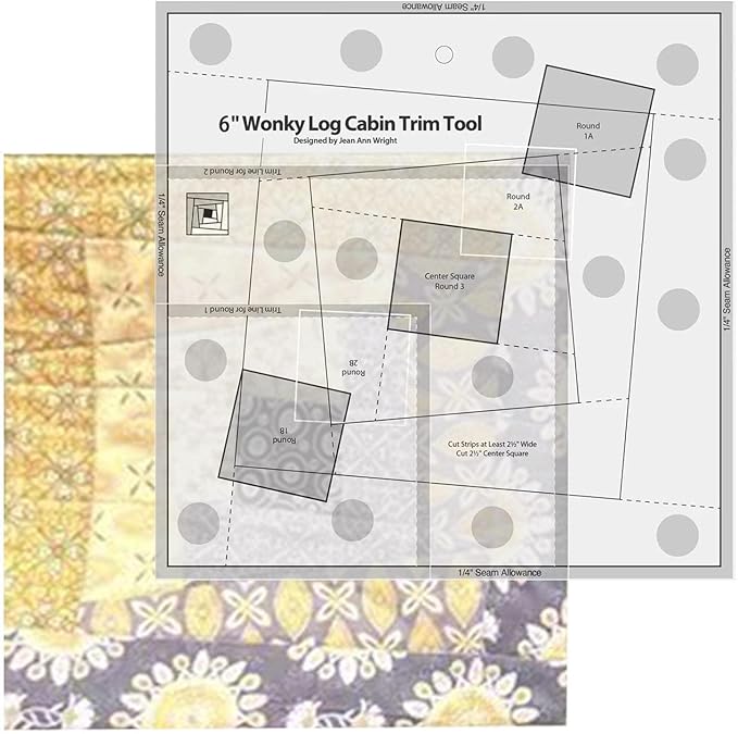Quilting Ruler, Multi-Purpose Sewing Templates, Motion Sewing Templates, Quilt Templates Acrylic Log Cabin Trim Tool for Cutting Patterns, Sewing Accessories