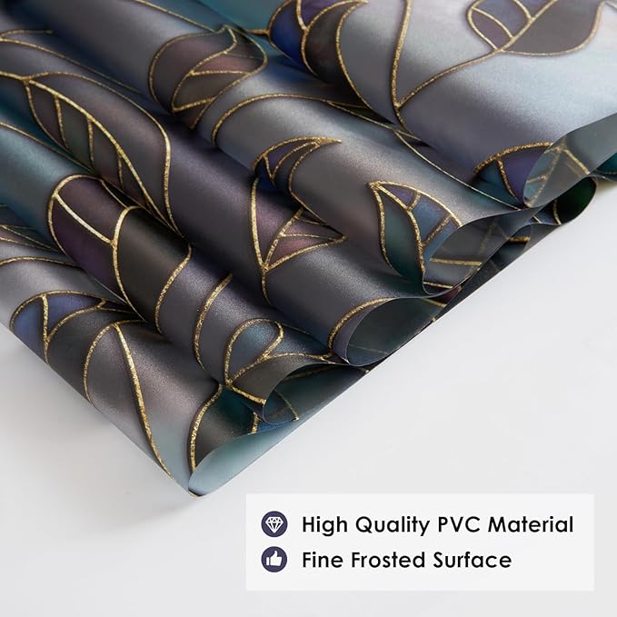 DKTIE Window Privacy Film Frosted Glass Static Cling UV Sun Blocking Heat Control Window Tint Day and Night Insulation Home Bathroom Door Decorative (S166, 23.6'' x 118.1'')