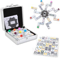 NOLIE Mexican Train Dominoes Game, Double 12 Dot Dominoes Set with Aluminum Case
