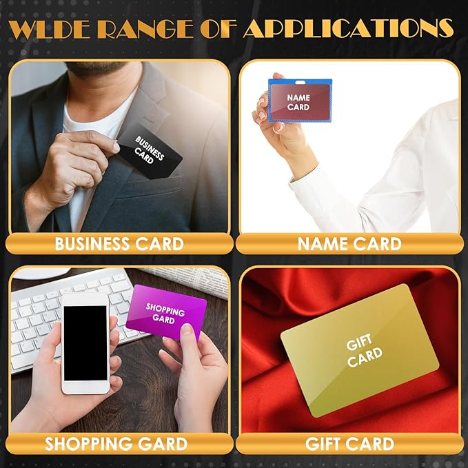 weparmeety 100 Pcs Metal Engraving Blanks Colorful Aluminum Sheet Laser Engraving Business Card Multipurpose DIY Gift Cards 86 x 54 x 0.21 mm（10 Colors)