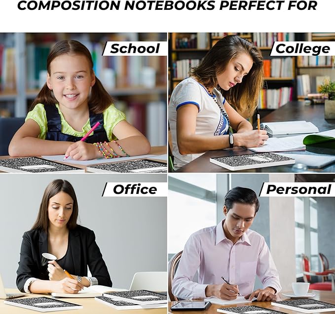 Rosmonde 1000 Pack (Pallet) Composition Notebooks Bulk, College Ruled, Pallet of Notebooks, 200 Pages (100 Sheets), 9-3/4 x 7-1/2, Bulk Notebooks for School, College & Office, 4-7 Days Transit