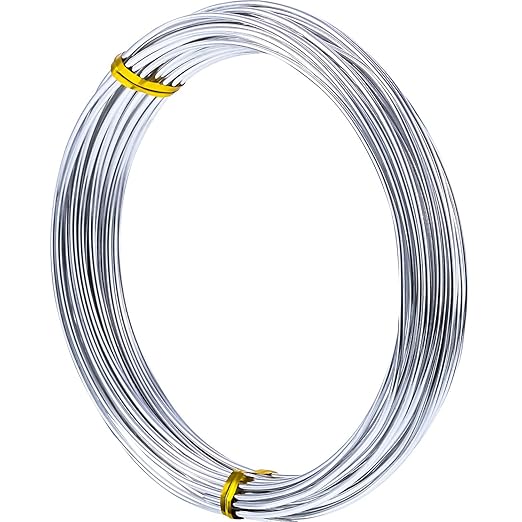 TecUnite Aluminum Craft Wire for Sculpting Armature Bendable Craft Wire for DIY Jewelry Making (1 Roll,Silver,10 M x 1 mm)