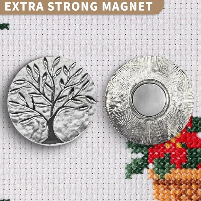 Needle Minder Magnet, Magnetic Needle Minder, Needle Minders Magnetic Cross Stitch Accessories, Magnetic Needle Holder, Life Tree, Butterfly, Cats, Owl, Heart (TreeofLife)