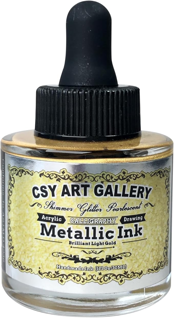 CSY Art Gallery Metallic Acrylic Ink (Brilliant Light Gold)