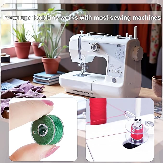 72 Pcs 36 Colors Sewing Thread Assortment, 550 Yards Polyester Thread for Sewing with 50 Yards Prewound Bobbins Threads, Threads for Machine Hand DIY Beginners, Stitching, Home