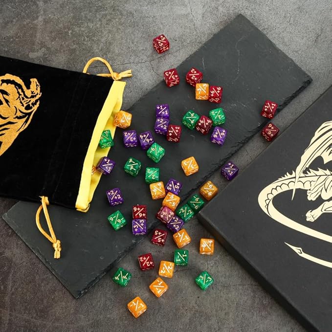 Color MTG Counter Dice Set Keyword Shield Life Counters with Dice Storage Bag for MTG TGG Table Games (Small)