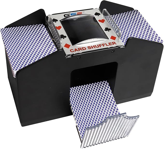 GSE Games & Sports Expert 4-Deck Automatic Card Shuffler, Battery-Operated Shuffler Machines for Playing Cards, Blackjack, Texas Hold'em, Canasta, Bridge, UNO Card Games