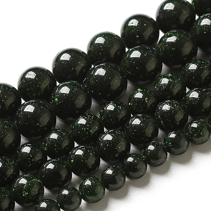 4MM 180pcs Natural Green Sandstone Energy Healing Beads Round Loose Beads for Jewelry Making Bracelet 2 Strands 32"