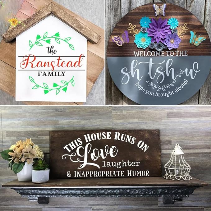 Welcome Stencils for Crafts Reusable Welcome Stencil for Wood Sign 12" Stencils for Painting on Wood Drawing Templates for Wall DIY Home Decor Porch Sign