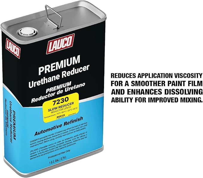 Slow Urethane Grade Reducer (7230), 1 Gallon, 75°F - 95°F﻿﻿ ﻿- For Automotive Paint and Industrial Paint Use - High Performance Automotive Grade﻿