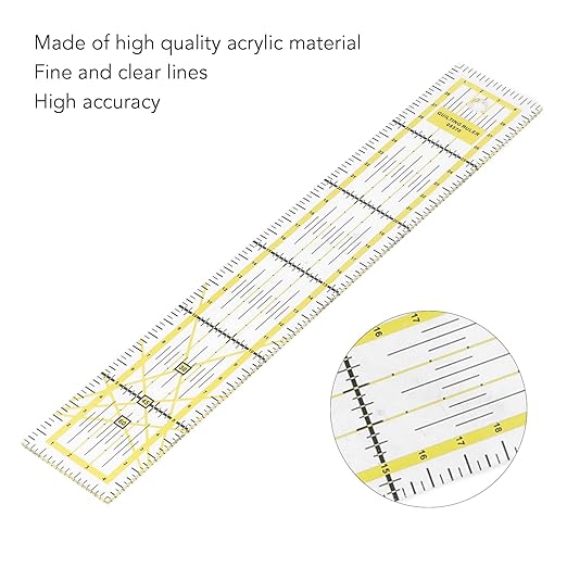 Sewing Ruler, Acrylic Clear Ruler for Sewing, Transparent Quilting for Designing Layout Quilting 5x30cm
