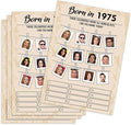 50th Birthday Party Games, Born in 1975 Games, Birthday Party Supplies for Adults, Fun 1975s Party Game，Pack of 30 Cards