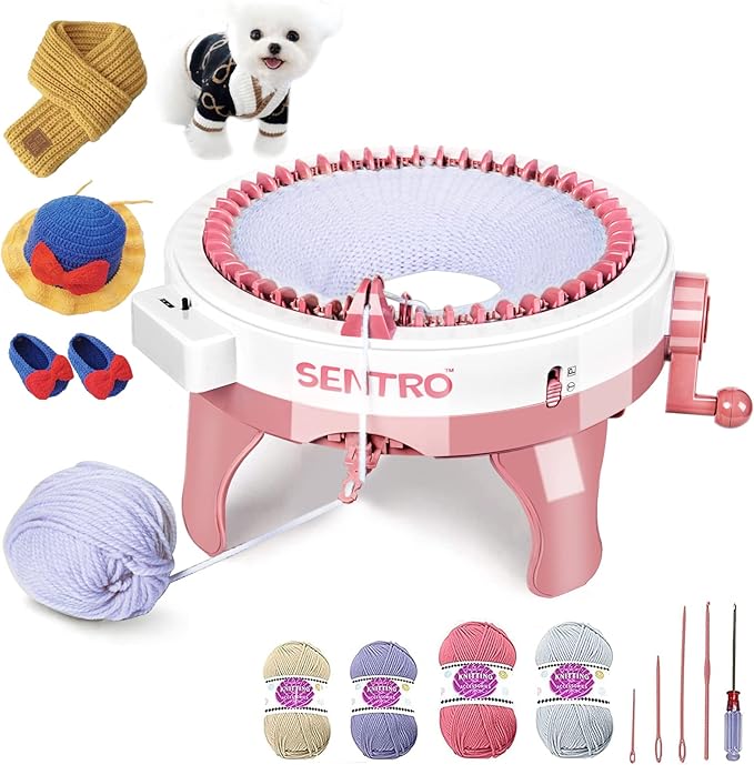 SENTRO 48 Needles Knitting Machines with Row Counter,Smart Knitting Crochet Machine,Weaving Round Loom,Double Knit Loom Machine Kit,DIY Knit Scarf Hat Sock