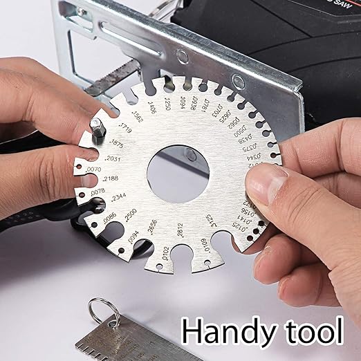 ZeeDix 4 Pcs Stainless Steel Metal Sheets Welding Thickness Gauge- Wire Gauge Measurement Tool, Standard Dual-Sided Round Wire Cable Sheet Gage and Wire Welding Material Thickness Gauge