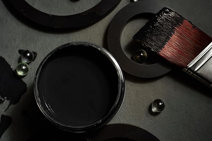 Dixie Belle Paint Company Chalk Finish Furniture Paint - Caviar (8oz) - Matte Black Chic Chalk Mineral DIY Furniture Paint