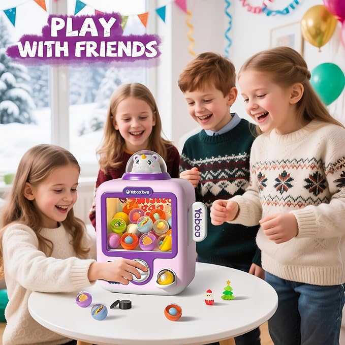 34 Pcs Claw Machine for Kids 3-12, Unicorns Gachapon Machine Toys for Girls 3 4 5 Year Old, Mini Vending Machine, Gumball Prize Machine Maker Game for Party, for Boys Girls 3 4 5 6 7 8