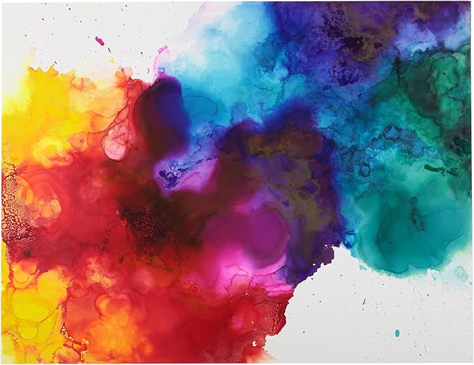 Alcohol Ink - Fire Set, 8 Pieces | 10 Sheets 9x12 Multimedia Paper | Fast-Drying, Permanent, Transparent Alcohol Inks for Gloss Paper, Glass, Metal | 25 ml Bottles