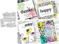 Metal Cutting Dies DIY Embossing Stencil Template Scrapbooking Card Making Mold Photo Album Arts Crafts Tools (Happy Thanks Love Enjoy- 9.6x9.3cm)