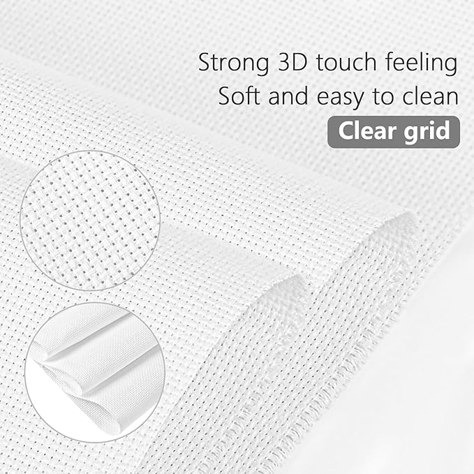 Cross Stitch Aida Fabric 16 Count, 59 by 39 Inch Large Size, Classic Reserve Cross Stitch Aida Cloth for Home DIY Embroidery Decoration