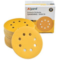 5-Inch 8-Hole Hook and Loop Sanding Discs 400-Grit Random Orbit Sandpaper, 50-Pack