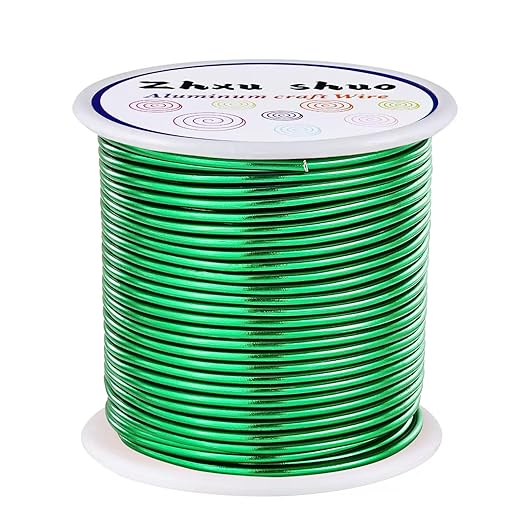 12 Gauge(2mm) Aluminum Wire 35 Yards Anodized Metal Wire for Bonsai Armature Crafting Sculpting Jewelry Craft Making Beading Floral (Green, 12 Gauge)
