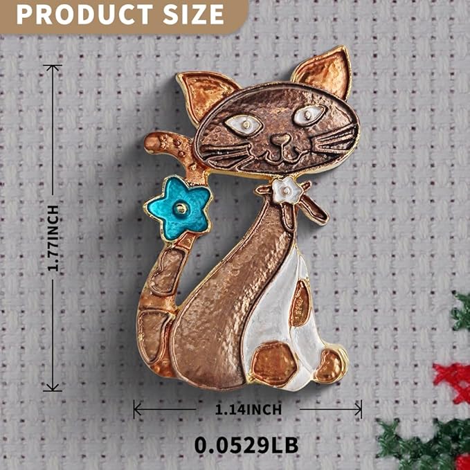 Needle Minder Magnet, Magnetic Needle Minder, Needle Minders Magnetic Cross Stitch Accessories, Magnetic Needle Holder, Life Tree, Butterfly, Cats, Owl, Heart (CAT)