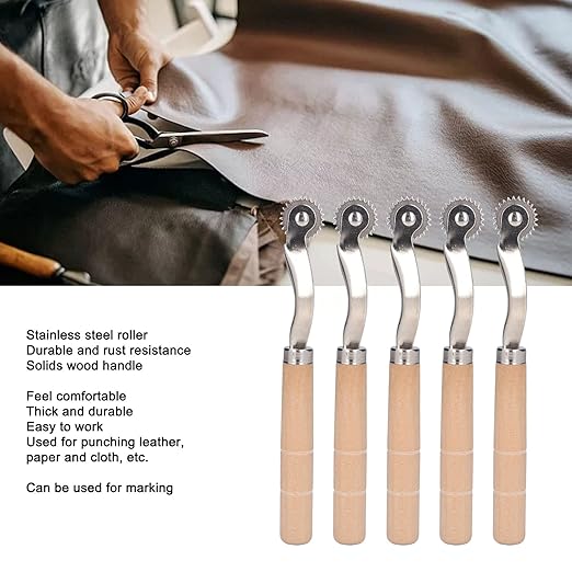 Oumefar 5Pcs Tracing Wheel Paper Perforator Tracing Wheel Serrated Tracing Wheel Serrated Tracing Wheel for Punching Marking, Sewing Tracing Wheel for Sewing Patterns