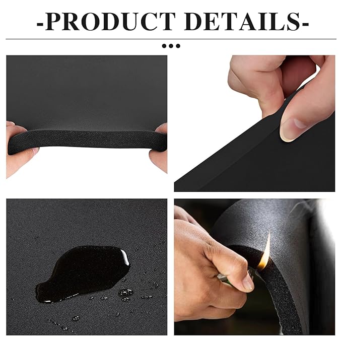Adhesive Foam Roll Neoprene Sponge Foam Sheet Roll Closed Cell Insulation Closed Cell Foam Sheet Soundproof Foam Padding (Black, 12x59x1/4 Inches)