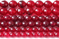 36pcs 10mm Faceted Red Jade Gemstone Beads Natural Stone Round Loose Spacer Beads for Jewelry Making DIY Bracelet Necklace 1 Strand 15inch