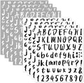Outus 576 Pieces 8 Sheets Letters Stickers Self Adhesive Vinyl Letter Alphabet Number Stickers Mailbox Numbers Sticker, Decals for Classroom Decor, Sign, Door(Black, White,1 Inch)