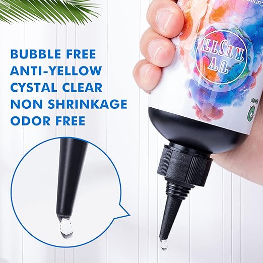 UV Resin Crystal Clear Hard Type - Upgraded 200g Ultraviolet Fast Curing UV Epoxy Resin for Jewelry Making Craft Decoration, Hard Transparent Glue Solar Cure Sunlight Activated Resin Casting, Coating…