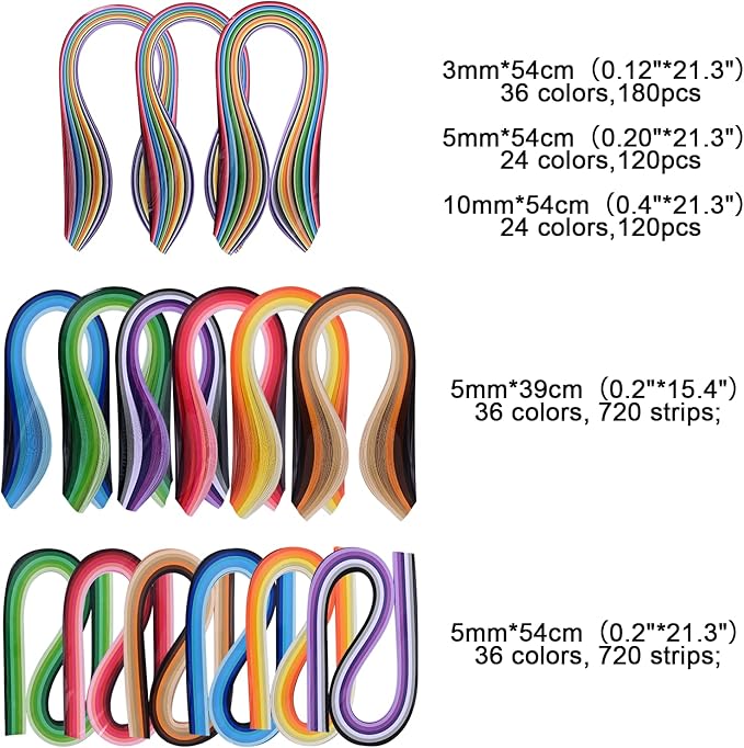Quilling Kit with 1860 Paper Strips 39cm/54cm and Quilling Tools Like Quilling Pen Slotted Tool Paper Rolling Electric Pen Template Board Quilling DIY Tool Grid Guide Paper Design Drawings Scissors
