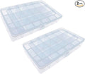 Xiaoyztan Clear Plastic Organizer, 18 Fixed Grids, Jewelry Box Bead Storage Container for Small Parts, Fishing Tackle, DIY Crafts, and Earrings, Overall 8 x 4.7 x 1.3 Inch, 2Pcs