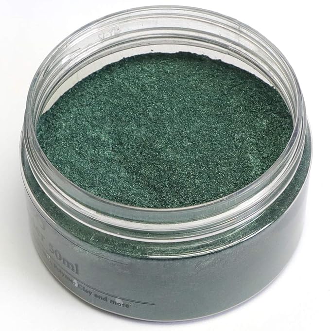 Green Mica Powder for Epoxy Resin 1.7 oz /50g Powdered Pigment for Soap Colorant Bath Bomb Dye, Cosmetic Grade for Lip Gloss, Acrylic Nails Polish, Craft Projects