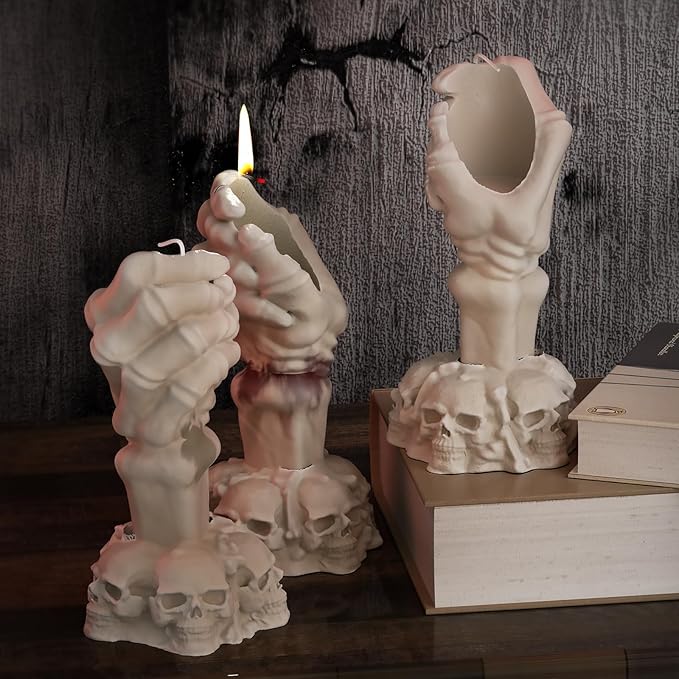 Skull Hand Soap & Candle Mold - Silicone 3D Molds for Candy & Home Decor - Resin Casting & Making Molds
