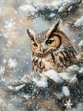 Moohue 14CT Counted Cross Stitch Kits for Adults Printed Stamped Cross Stitch Patterns Kits Cross Stitch Supplies (Winter Animal Owl)