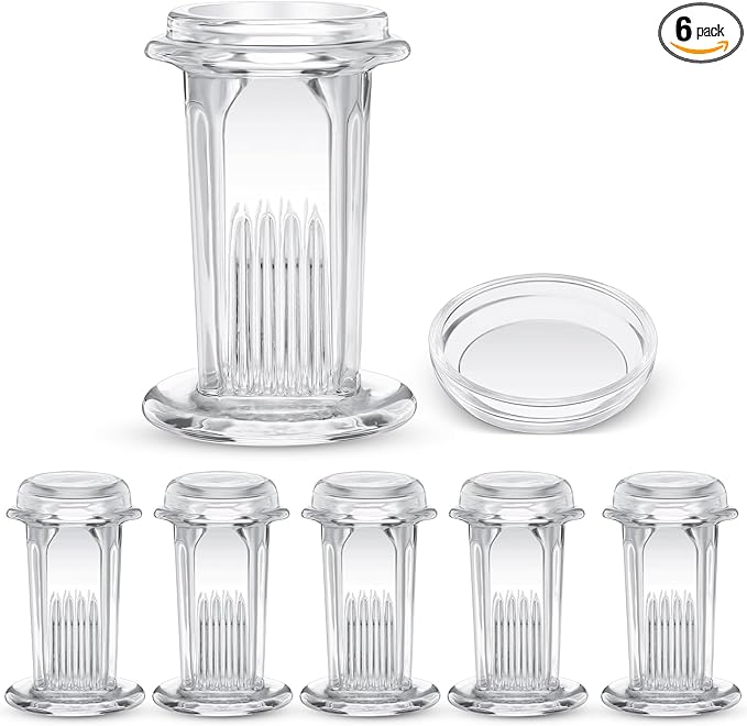 Sieral 6 Pieces Staining Jar 5 Slides Capacity Staining Tank 60 ml Glass Jar with Lid for Lab Microscope Supplies