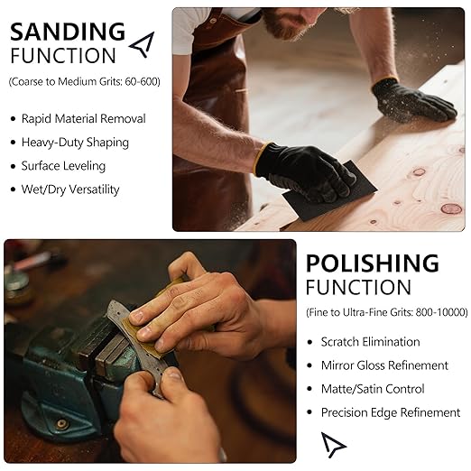 100 Grit Sandpaper, 9 x 11 Inch Wet Dry Sand Paper Hand Abrasive Sanding Sheets for Wood Metal Automotive Sanding and Polishing, Coarse - 10 Sheets