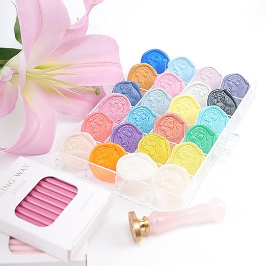 Orange Yellow Wax Seal Sticks, ONWINPOR 20pcs Glue Gun Wax Sealing Sticks for Waxseal Stamp, Wedding Invitations, Envelope Letter Sealing (Orange Yellow)