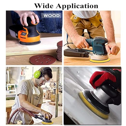 5-Inch 8-Hole Hook and Loop Sanding Discs, 600/800/1000/1200/1500/2000 Fine Grits Sandpaper for Random Orbit Sander, 60-Pack