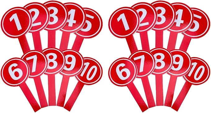 Amosfun 20 a Dry Erase Board Voting Paddles 1-10 Score Number Boards Yes or No Paddles Games Paddle Whiteboard Multi-Function Score Boards Wipe The Board Foam Mini