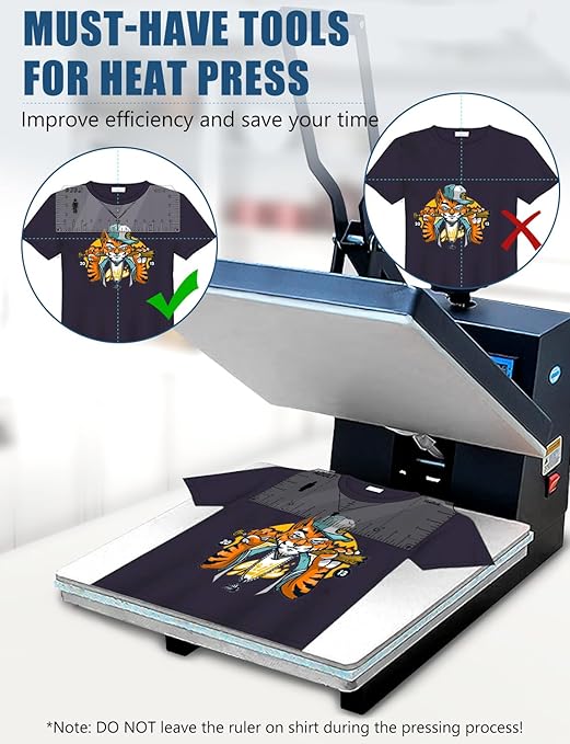 Vowlove Tshirt Ruler Guide for Vinyl Alignment, T Shirt Ruler to Center Designs Alignment Tool for Embroidery Left Chest Logo Placement Tee Shirt Guide Ruler for Heat Press T-Shirt Printing Guide Set