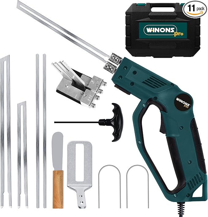 WINONS Hot Knife Foam Cutter Tool with Groover - 300W, Styrofoam Cutter WFC0012 with Numbered Temperature Controller - 710°C Max. Temp, Hot Wire Cutting Tool for all Kinds of Projects (Kit of 11)